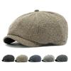 Мужская восьмиугольная шляпа осень-зима, британская винтажная кепка, шляпа художника, теплая бархатная хлопковая шляпа, шляпа газетчика
