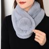 Winter Thickened Plush Scarf, Cute and Warm, Imitation Rabbit Fur, Three-tube Scarf, Fashionable and Versatile Women's Fur Collar