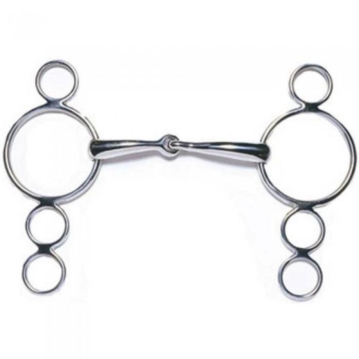 Jp Korsteel Стержень из нержавеющей стали с тремя кольцами и голландским кляпом