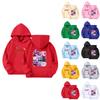 Kids' Long Sleeve Loose Pullover Letter Print Drawstring Hooded Sweatshirt