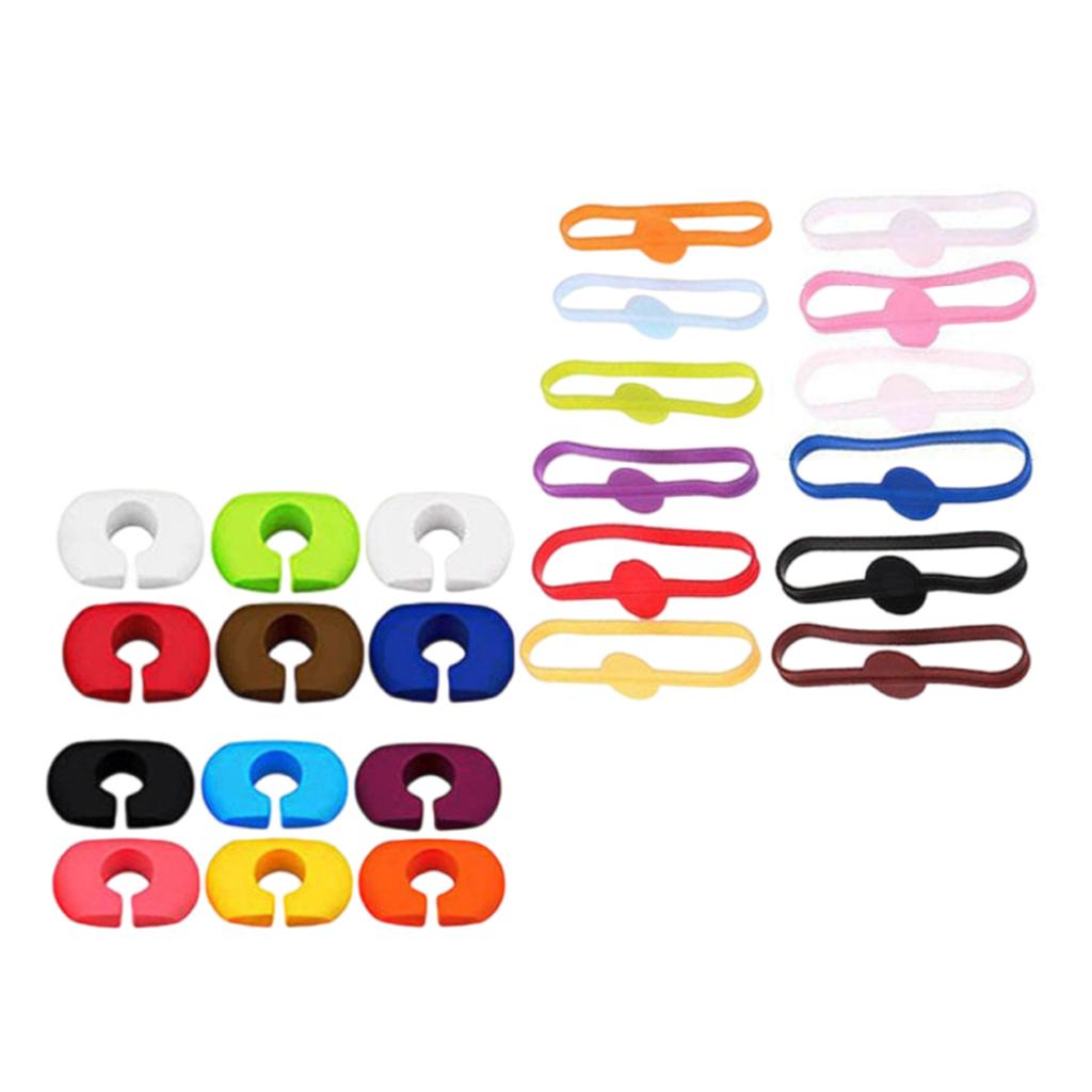 Набор многоразовых силиконовых маркеров для бокалов для вина и коктейлей ярких цветов, подходит для вечеринок и мероприятий