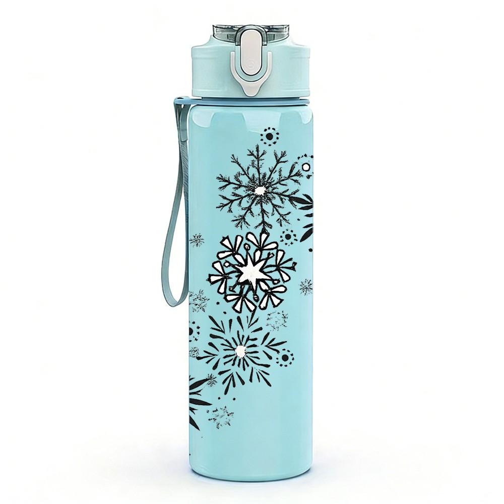 1PC Dandelion Wish Spray Art Print 750ml Color Plastic Sports Water Bottle Leakproof Flip Straw Lid Suitable for Sports Office Home Use