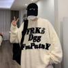 Свитер из норки с американским принтом в стиле Guochao, мужской, осенне-зимний, утолщенный, уличный, для пары, мягкий, восковой, вязаный топ-свитер
