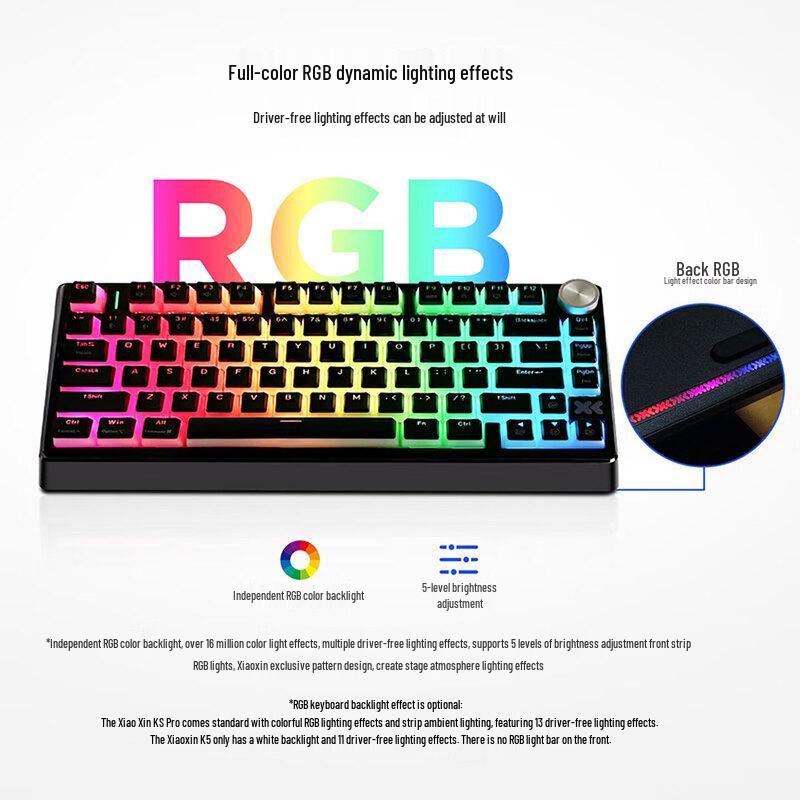 Lenovo Xiaoxin K5 Pro Tri-Mode Wireless RGB Mechanical Gaming Keyboard