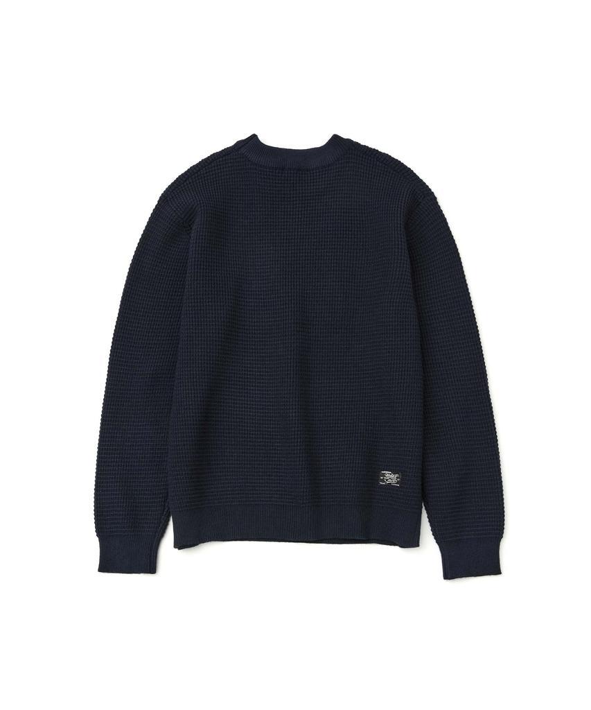 WMC Waffle Crewneck Knit_Navy
