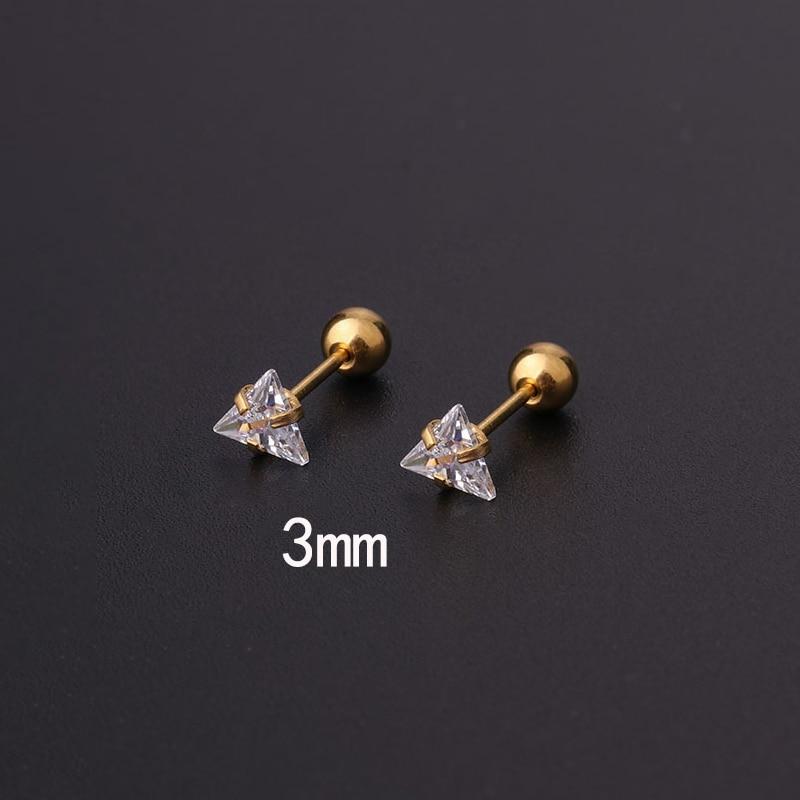 2 шт., серьги-гвоздики из нержавеющей стали 316L для пирсинга козелка, серьги-гвоздики для женщин, геометрический цирконий, кольцо для губ, ювелирные изделия для хряща