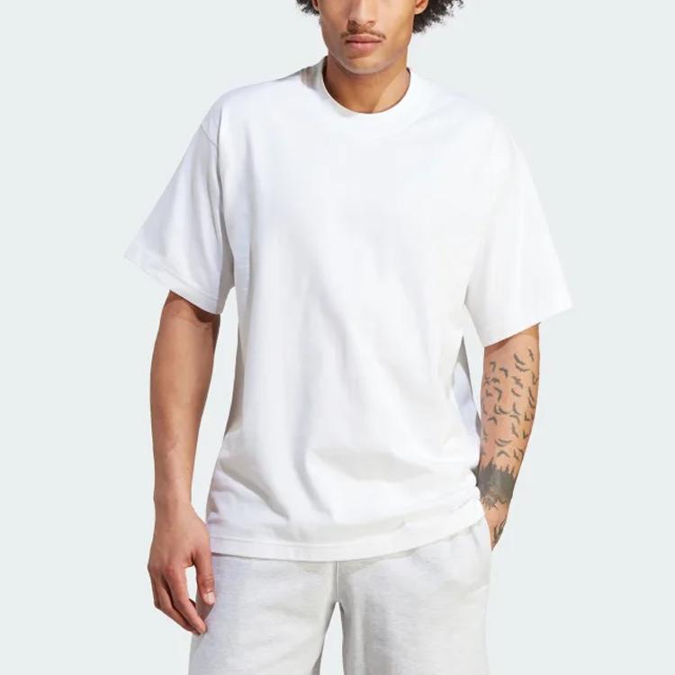 adidas Футболка Originals Trefoil Solid Logo Crew Neck с круглым вырезом для мужчин, белые топы IM4388