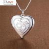 Luxury Designer 925 Stamped Silver Romantic Heart Photo Frame Necklace for Women Fashion Wedding Accessories Party Jewelry