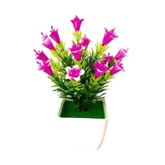 Прекрасный искусственный цветок в горшке, изысканная яркая имитация