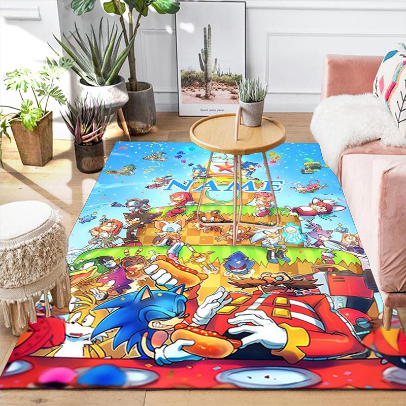 Custom 1Pc Sonic Characters Celebration Rug Office Carpet Indoor Outdoor Entrance Doormat Nonslip Soft And Comfortable Living Room D2915345