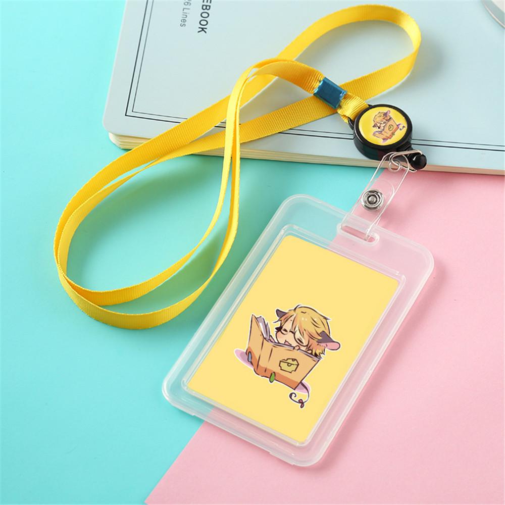 Fashion Cartoon Lovely Bank Credit Card ID Business Case Retractable Card Holder Name Badge Holder