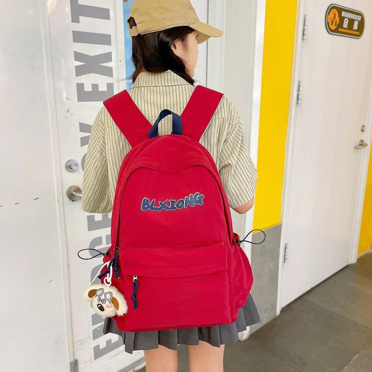Schoolbag Japanese ins Campus College Wind Lightweight Simple Casual Fashion Versatile School Bag Junior High School Student Backpack