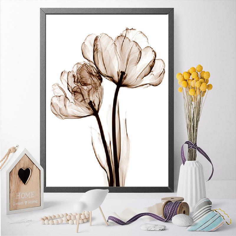 Floral Crystal Boho Beautiful Parrot Tulips Poster Canvas Paintings Wall Art Print For Living Room Bedroom Home Decoration