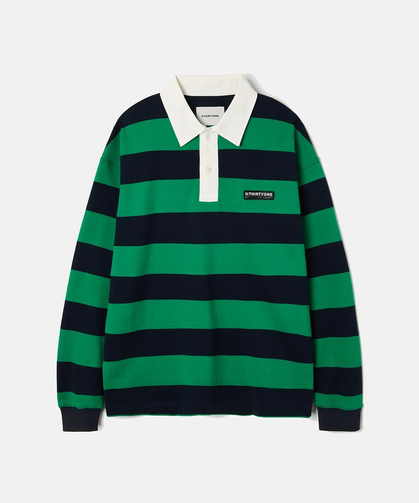 DTHIRTYONE Stripe Rugby Polo (Green)