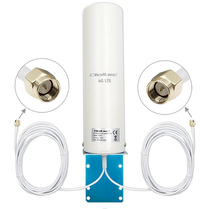 Qoltec 4G LTE DUAL Antenna | 7dBi | omnidirectional | external