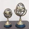 Armillary Sphere Globes - Elegant Nautical Desk & Table - On Wooden Set of 2