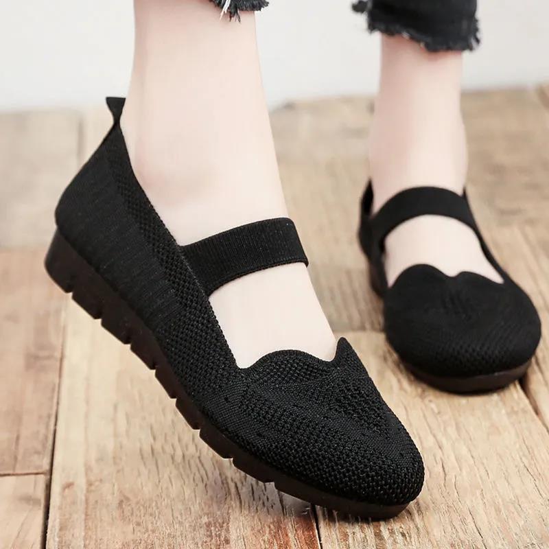 Spring and Summer Women's Cloth Shoes Non-slip Single Shoes Flat Shoes Casual Slip-on Shoes