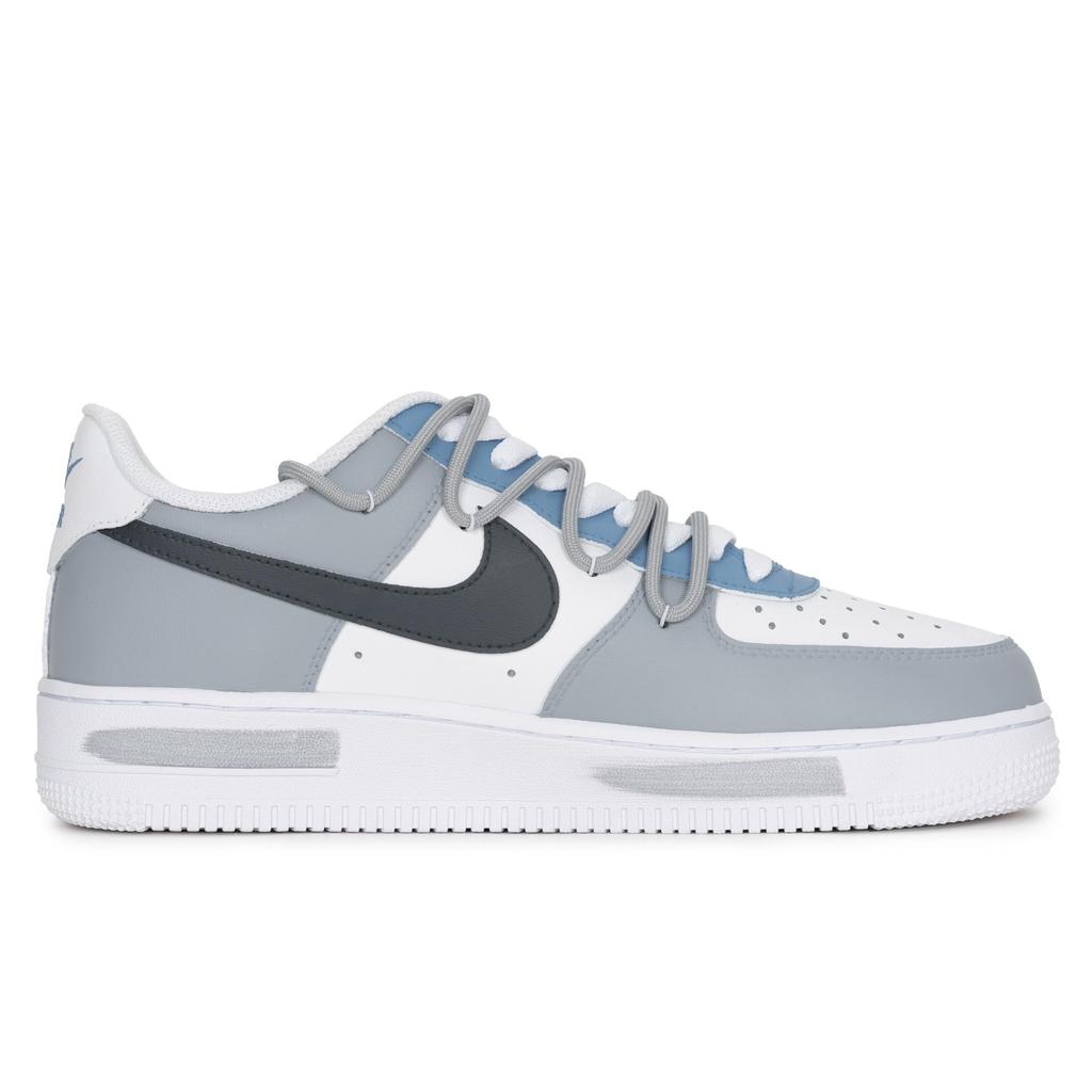 Nike Nike Air Force 1 Нескользящие, Износостойкие, Легкие Низкие Скейтбордические Кроссовки Унисекс Серый Синий CW2288-111(Команда18-)