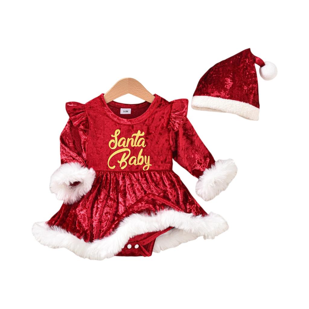 Рождественский комбинезон-платье костюм