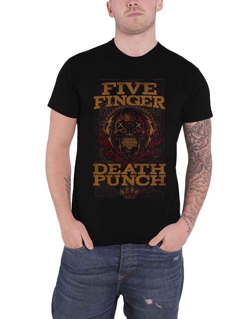 Футболка Five Finger Death Punch Wanted Логотип группы новая Официальная Мужская Черная Унисекс Футболка