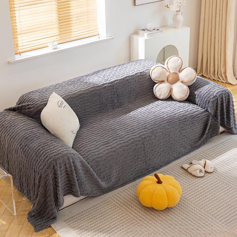 Plush Sofa Towel Autumn and Winter Non-Slip Seat Cushions Simple Modern Leather Sofa Cover Full Cover Cloth