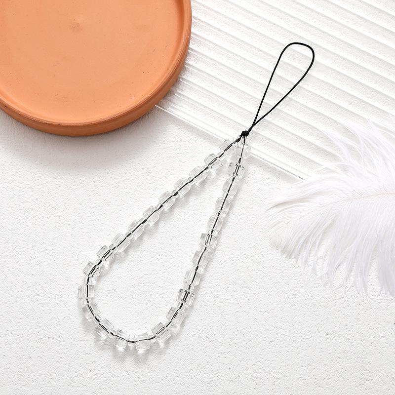 Korean Love Heart Beaded Phone Chain & Keychain Set for Women