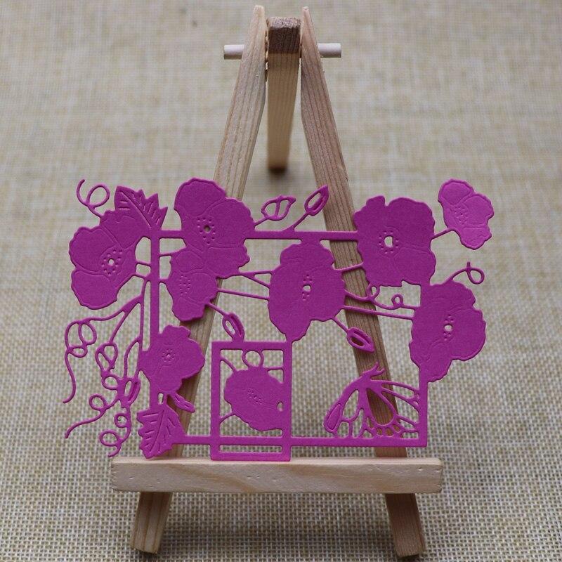 Flower Leaf Bud Butterfly Rectangle Metal Cutting Dies Stencil For DIY Scrapbooking Embossing Craft