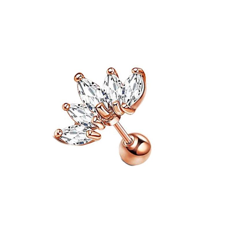 Набор серег из нержавеющей стали с кристаллами хряща, 16 г, серьги-гвоздики в форме сердца, пирсинг козелка, спиральные серьги-кольца, серьги-гвоздики, партия для пирсинга