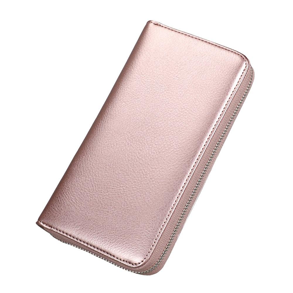 Large Capacity Genuine Leather Wallet Multiple Slots Zippered Credit Card Holder Accordion Design Multi-Card Card Storage Bag