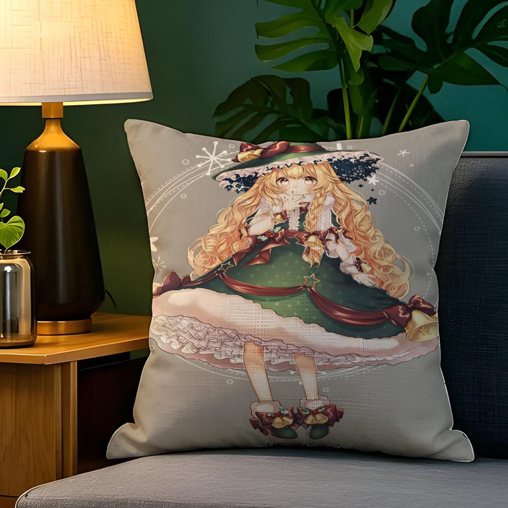 Christmas reindeer antler girl Pillow Case Natural Linen Pillow Case DoubleSided Decor Sofa Pillowcase Home Decor