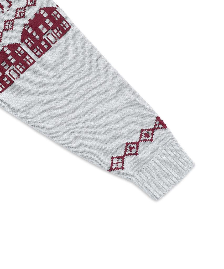 GLACK Gnt071 Kevin Nordic Pattern Knit Zip-Up (Gray)