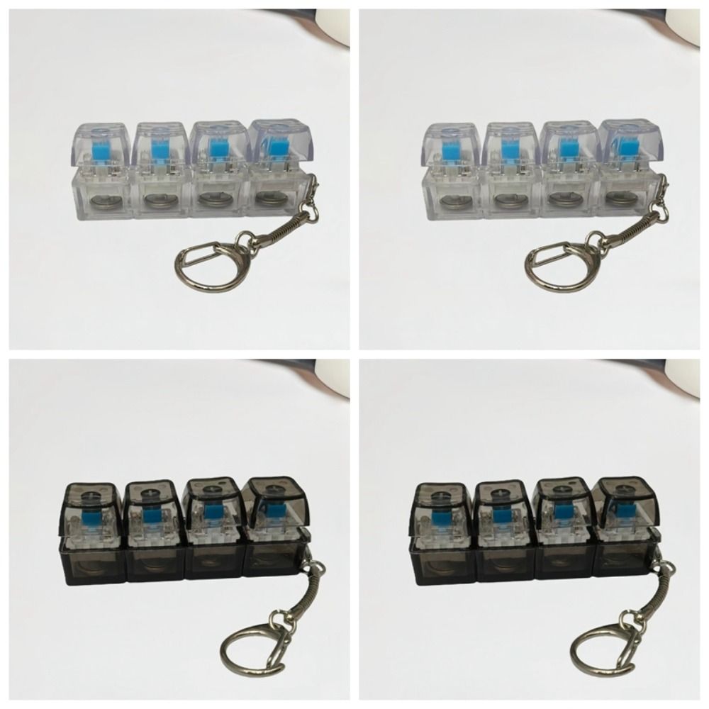 Silent Operation Light Up Keyboard Keychain Glowing Stress Relief Clicker LED Button Decompression