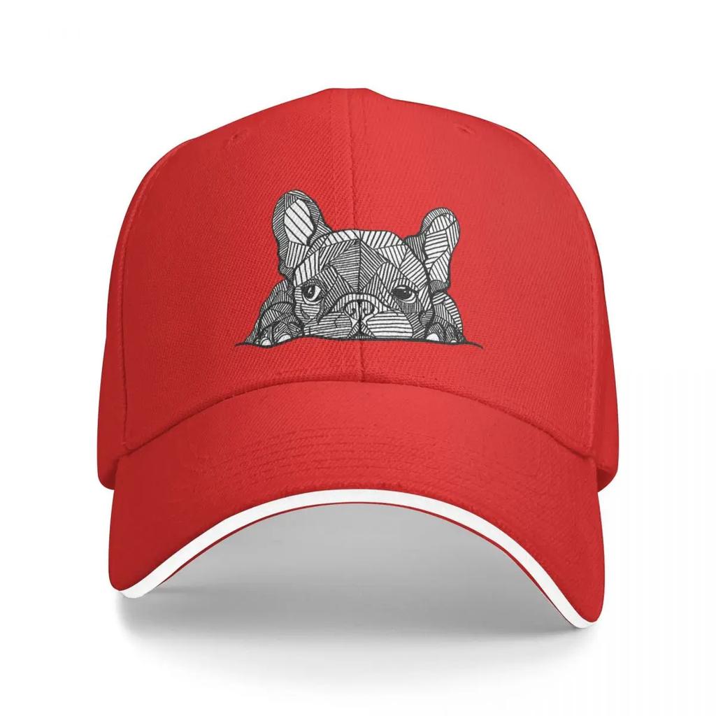 Puppy French Bulldog Frenchie Dog Washed Mens Baseball Cap Cycling Trucker Snapback Caps Dad Hat Golf Hats