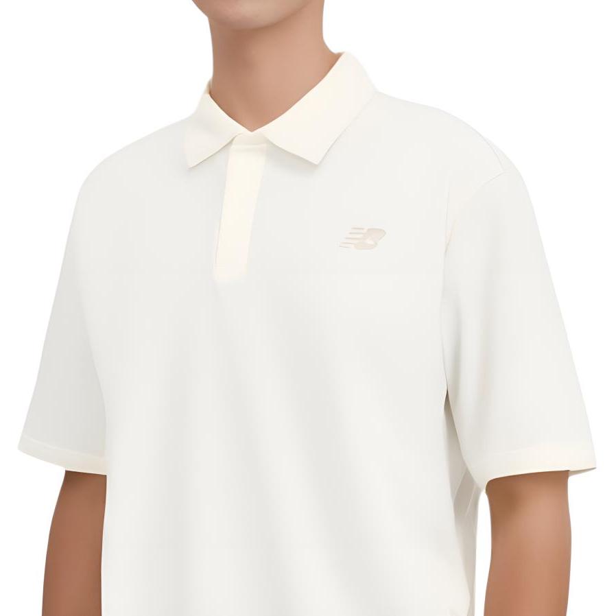 Men's New Balance Polo Shirts Men's White Lapel Moderate Straight Fit