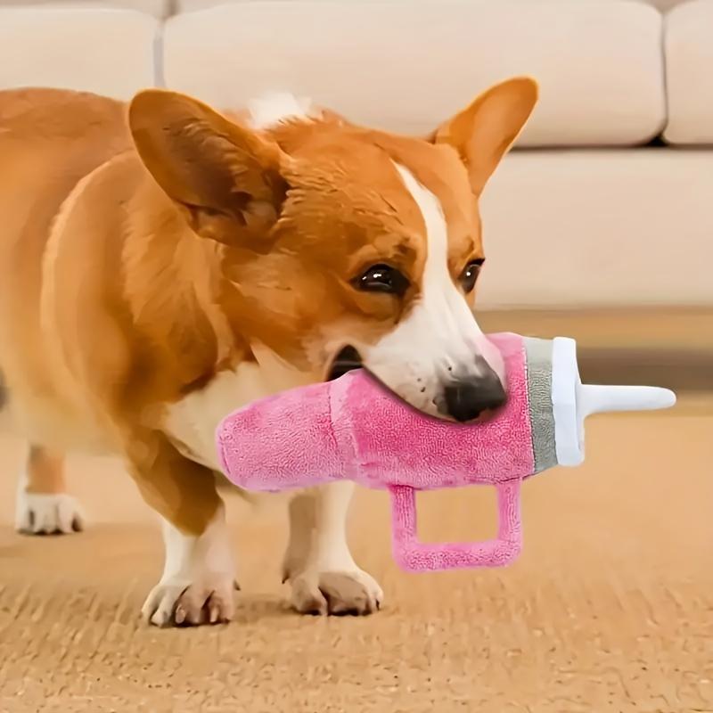 Плюшевая пищащая игрушка для собаки - Забавный дизайн чашки, Мягкий плюшевый материал, Идеально подходит для крупных пород, Без батареек