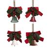 Christmas Bell Decoration Bowknot Decor Hanging Decorative Bell with Pine Branches Red Fruits Indoor Outdoor Ornament