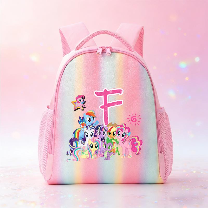 Школьный рюкзак My Little Pony Кавайный Аниме-рисунок Розовый рюкзак Начальная школа Детский сад Мультяшный Блестящий Рюкзак для книг Канцелярские принадлежности Подарки Удобный для детей