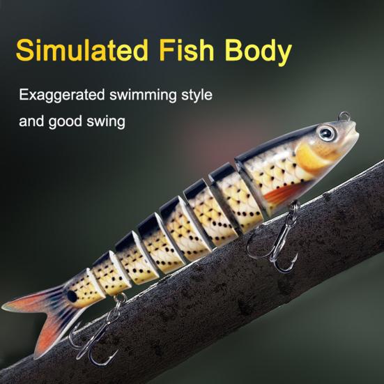13.5CM/19G Multi-Jointed Fishing Lure with Hooks Slow Sinking 8-Section Swimbait Bionic Hard Artificial Bait Freshwater Saltwater Fishing Accessories