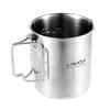 Lixada 750ml Pot Portable Water Mug Cup with Lid & Foldable Handle Camping