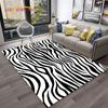 Черно-белый красочный ковер с узором в полоску зебры, ковер для дома, гостиной, спальни, дивана, коврик для двери, декор, коврик, нескользящий напольный коврик