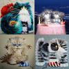 DIY 5D Full Round Rhinestone Cat Cartoon Diamond Embroidery Paintings Cross Stitch Home Decor