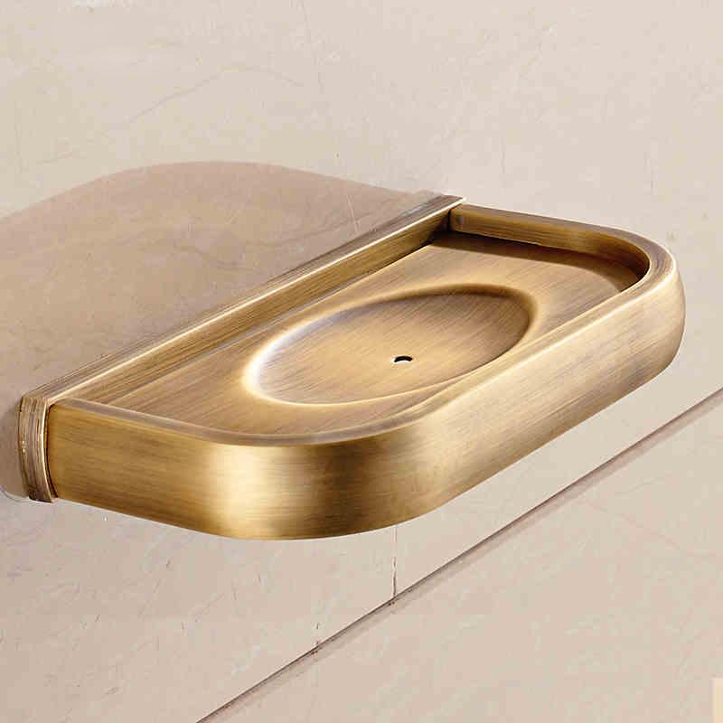 Soap Dishes Solid Brass Wall Mounted Soap Dish Holder For Bathroom Storage Bathroom Accessories Black Soap Box F81359