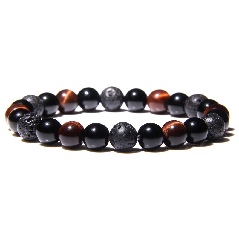 New Hematite Tiger Eye Pulsera Obsidian Bracelets Jewelry Soul Beads Natural Unisex