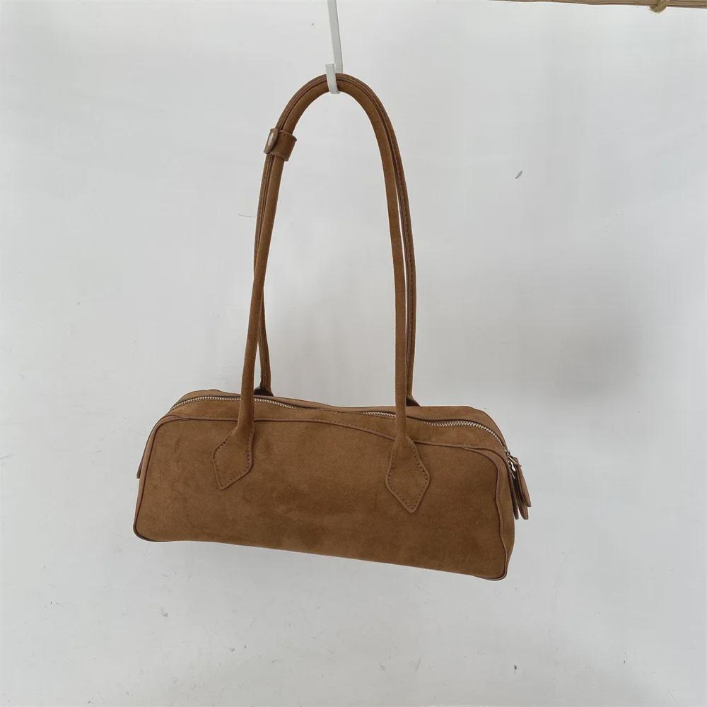 Женская сумка-тоут из замши в стиле ретро с большим объемом - модная повседневная сумка через плечо