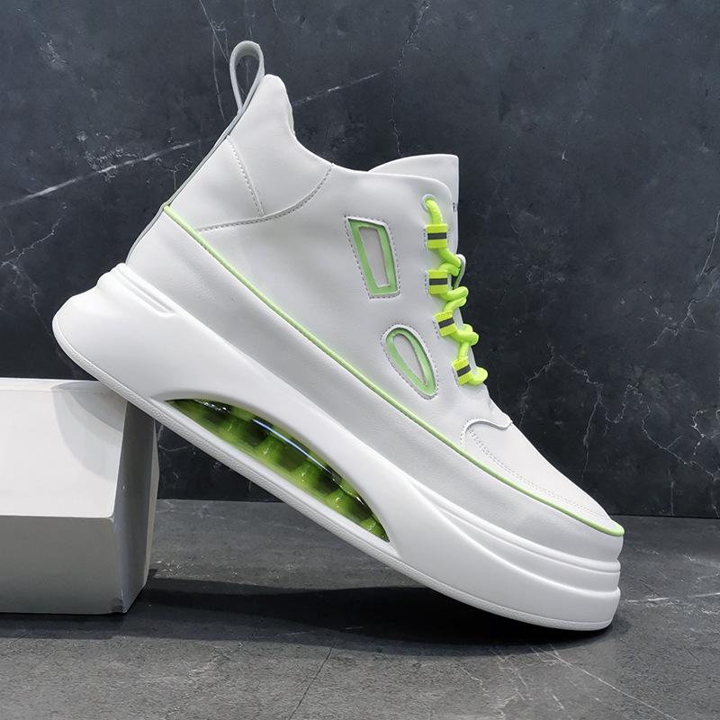Высокие мужские туфли осень-зима новые модные мужские туфли на толстой подошве с воздушной подушкой белые туфли для спорта и отдыха на доске универсальная модная обувь