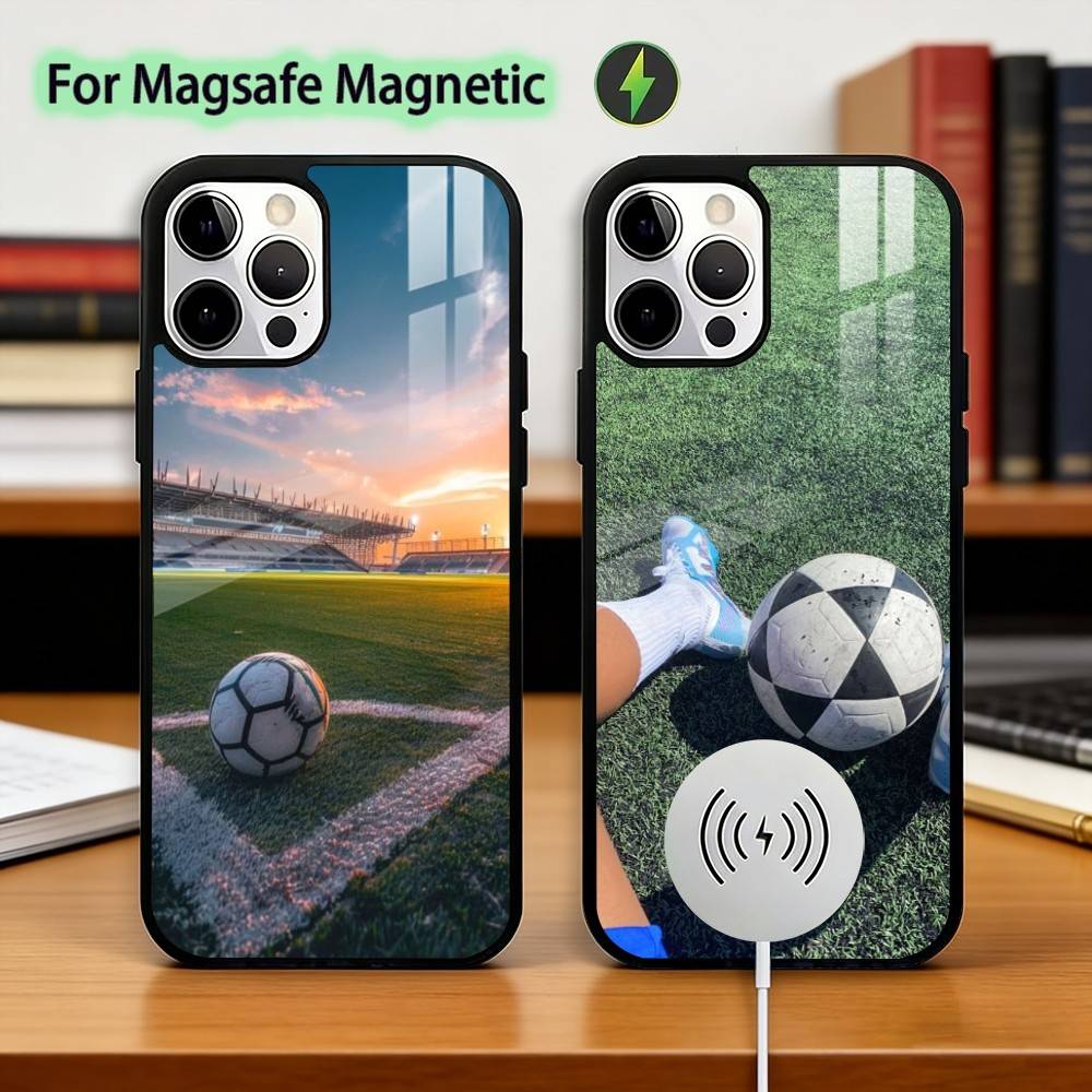 Football Sport Soccer Phone Case For iPhone17,16,15,14,13,12,11 Plus,Pro Magnetic For Magsafe Wireless Charging