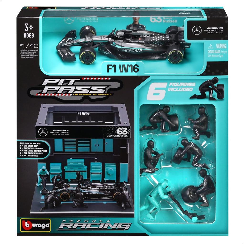 Bburago 2025 Formula Pit Pass George 1/43 (#63 Russell)