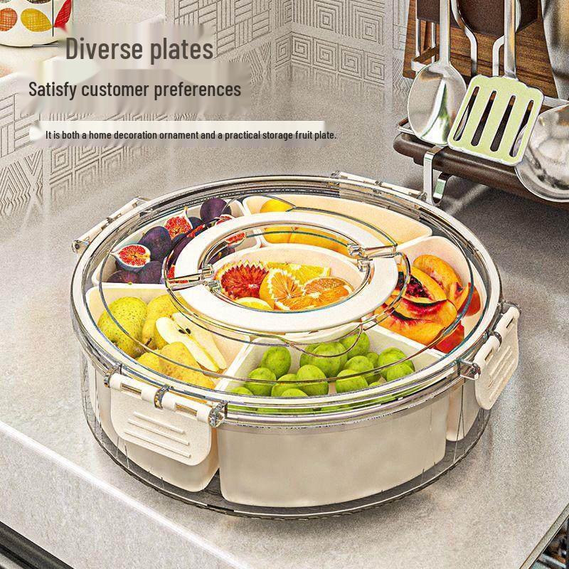 MiaoJie Rotating Six-Compartment Fruit Plate