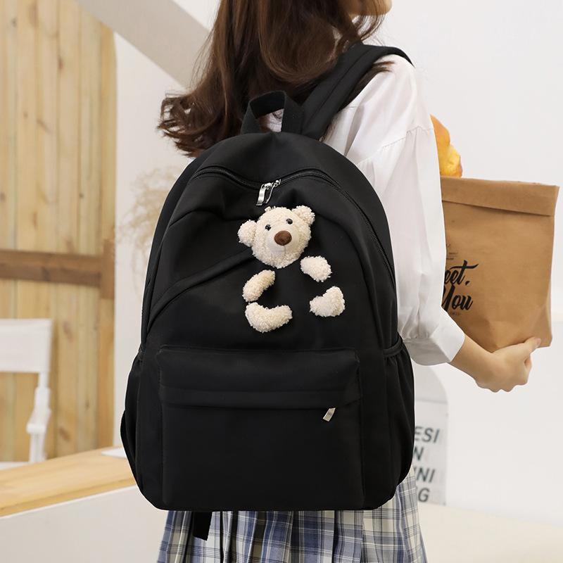 Школьная сумка женская корейская версия рюкзак для старшеклассников рюкзак для девочек-знаменитостей в стиле интернет-медведя, нейлоновый дорожный рюкзак большой емкости