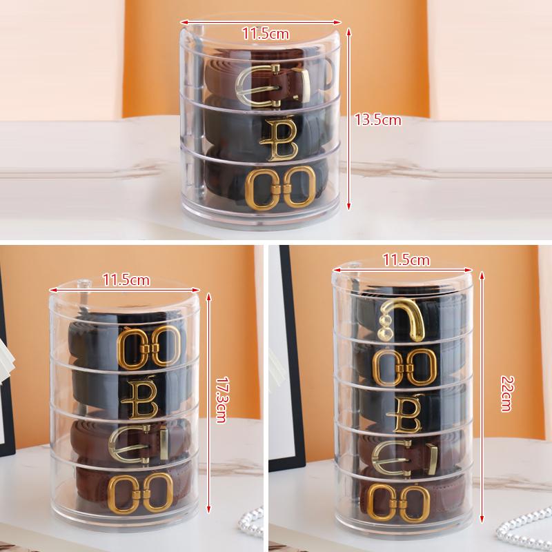 Вращающийся многослойный органайзер для ремней, прозрачный витринный шкаф для женских ремней, ожерелий, ювелирных изделий, держатель для хранения галстуков и бабочек